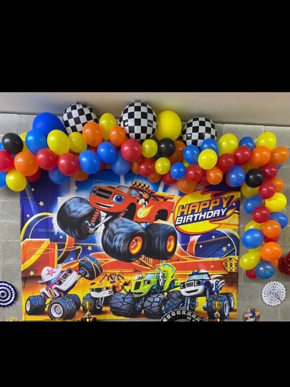 HUGE!! Blaze and the Monster Machines 7 foot by 5 foot Happy Birthday Banner!!!